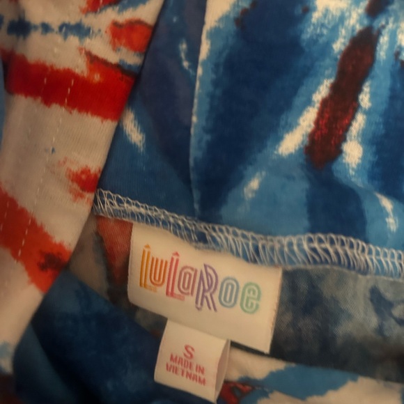 - LularoeTie-Dye Hoodie in Red, White, and Blue - Picture 5 of 11